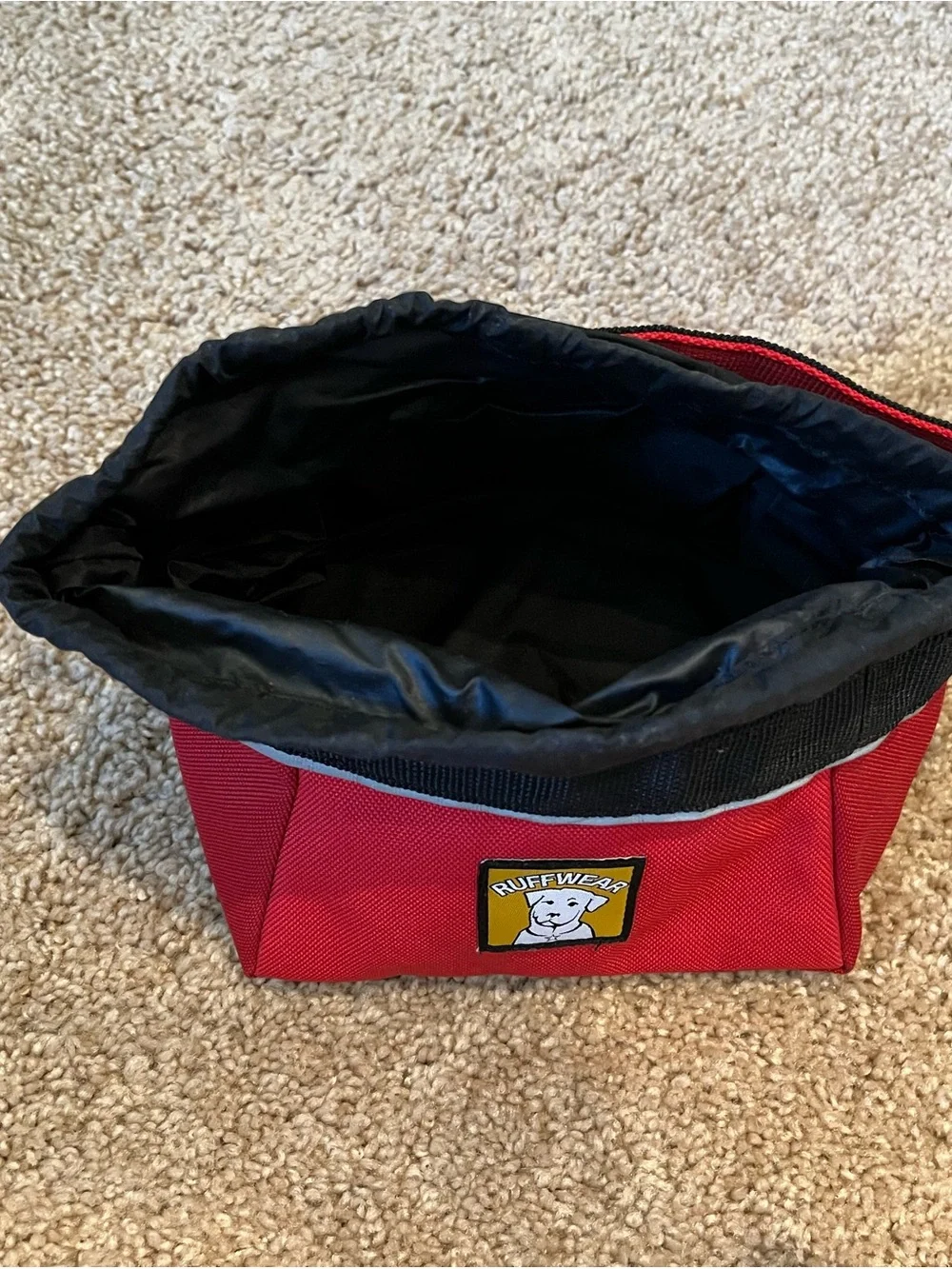 Ruffwear Red and Black Foldable Dog Bowl with Logo